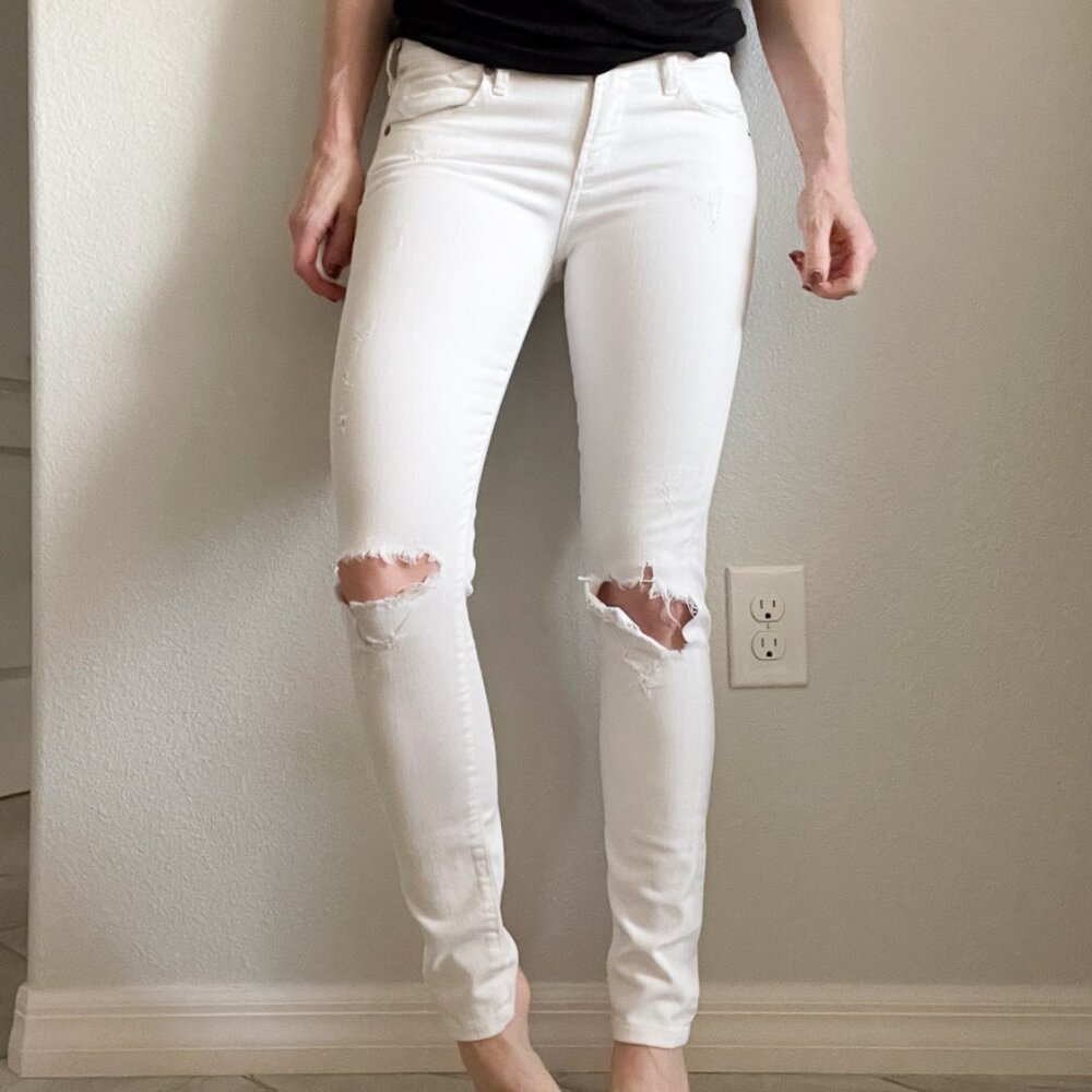 Vintage Citizens of Humanity Avedon White Distressed Skinny Jeans – Size 25